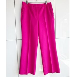 Worthington Hot Pink Trousers Pants Wide Leg Size 12 Fuchsia Pockets Belt Loops